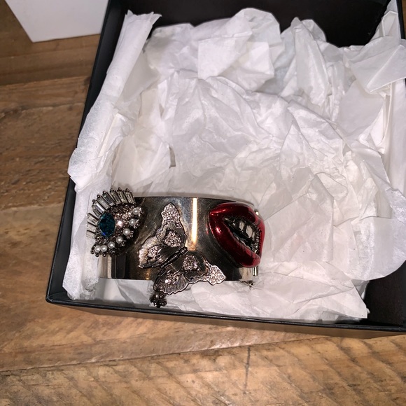 Alexander McQueen Jeweled Hinged Cuff Bracelet - Picture 6 of 8